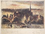 Camille Pissarro Church and farm at Eragny-sur-Epte oil painting